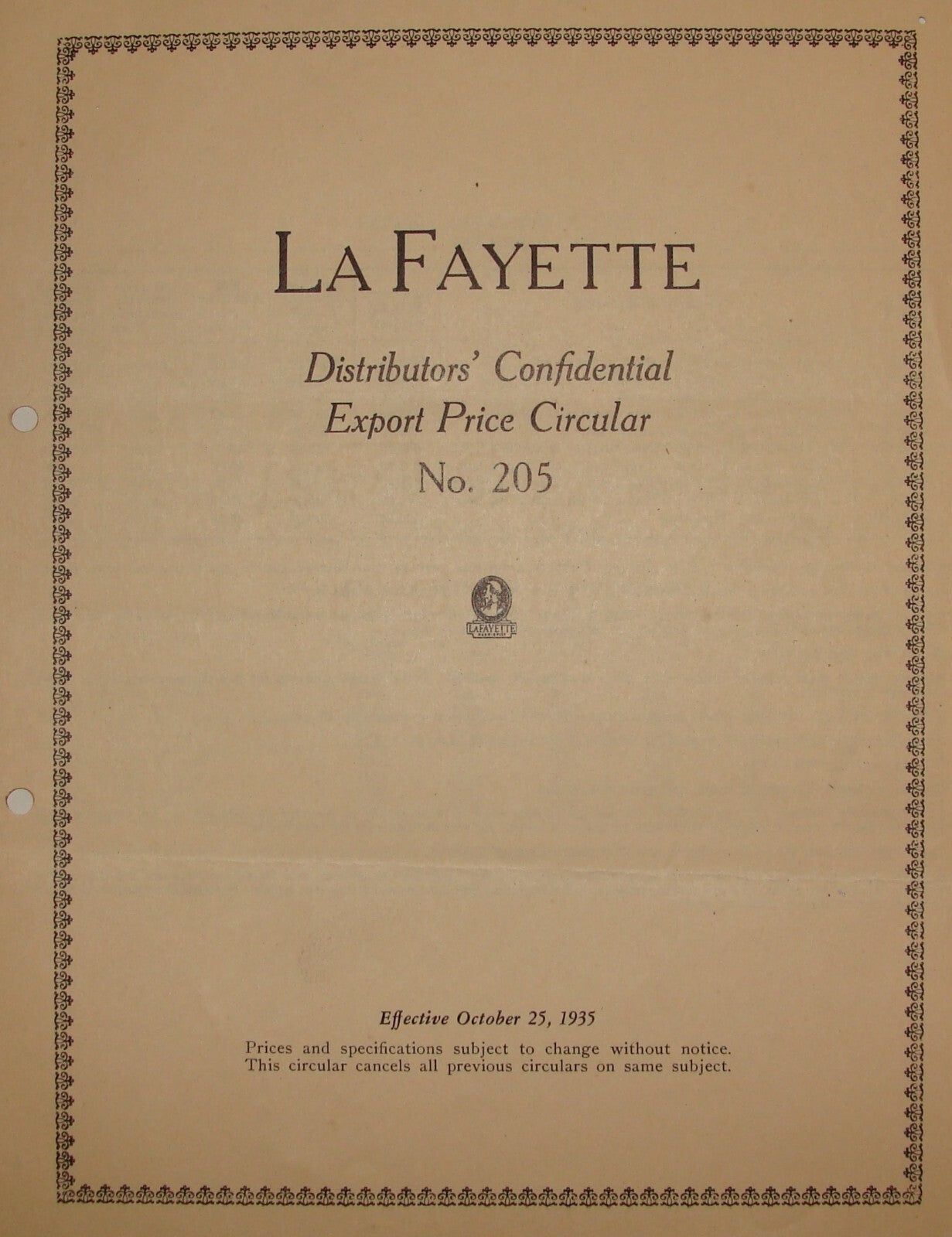 1935 American NASH LAFAYETTE Price Guide Car Truck Automobile Company