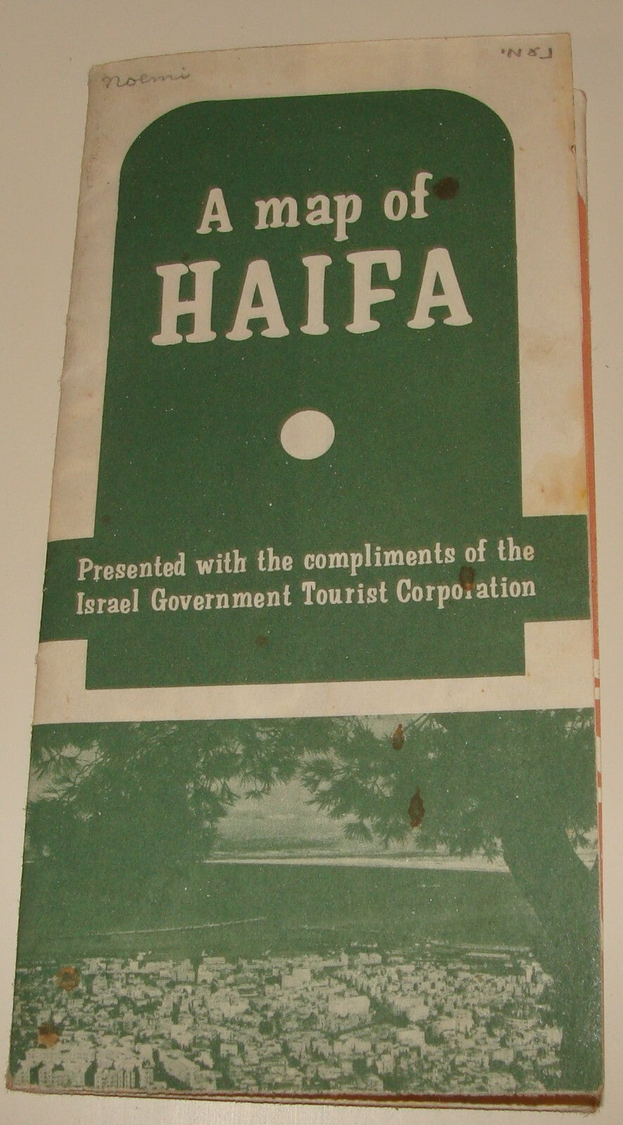 Map Jewish Judaica 1957 Israel Israeli HAIFA Tour Guide English