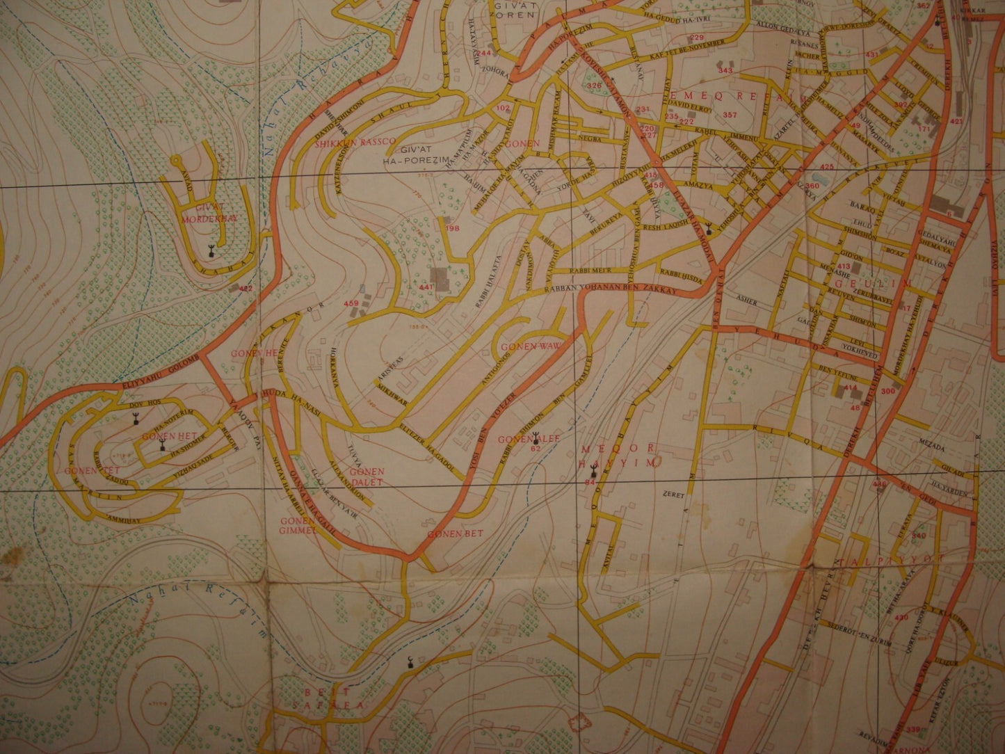 Jewish Israel Israeli JERUSALEM 1968 Post Six Day War Map LARGE 66x76 cm
