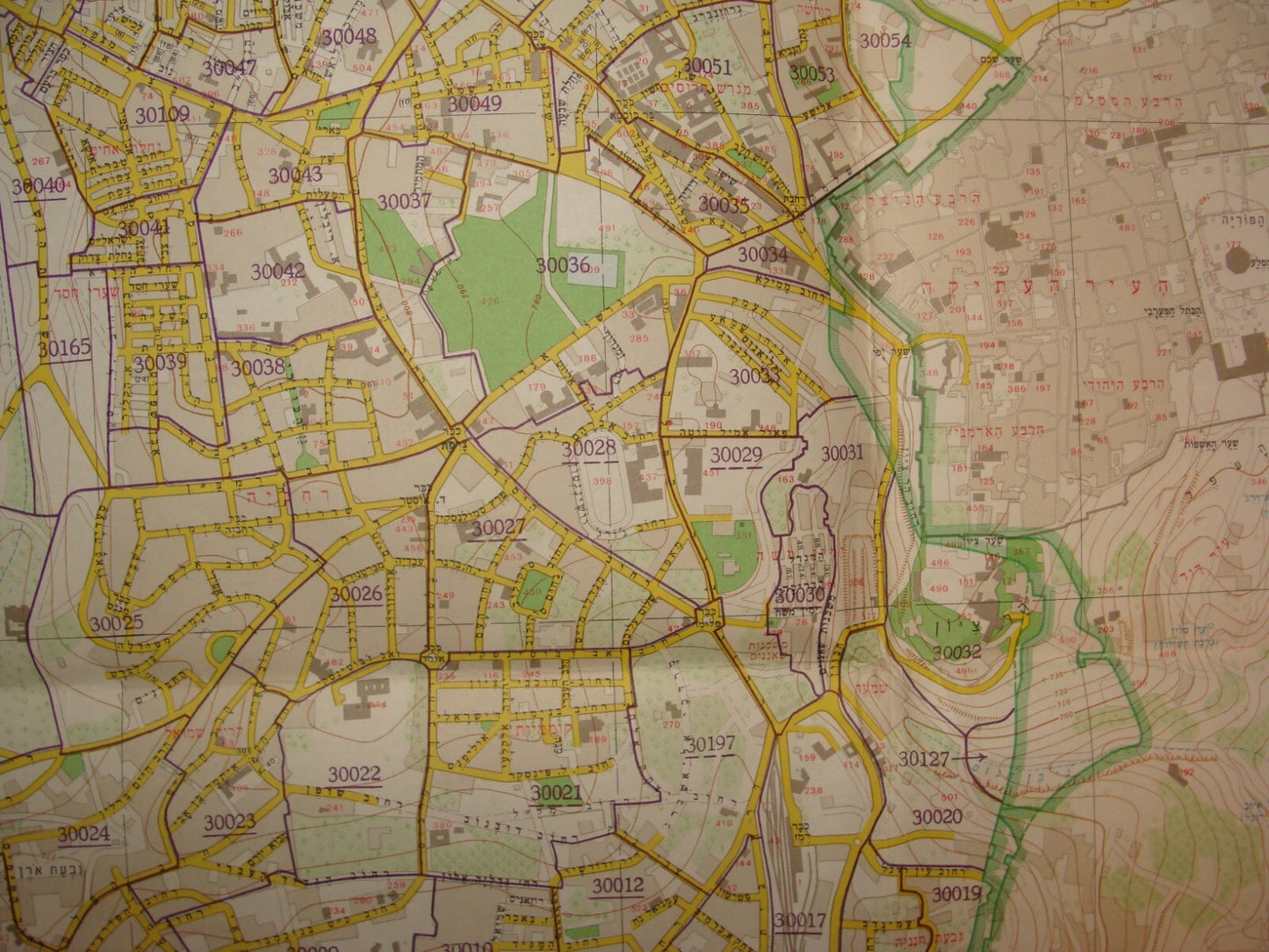 Jewish 1967 Pre Six Day War Israel Israeli JERUSALEM Map Green Line LARGE SIZE