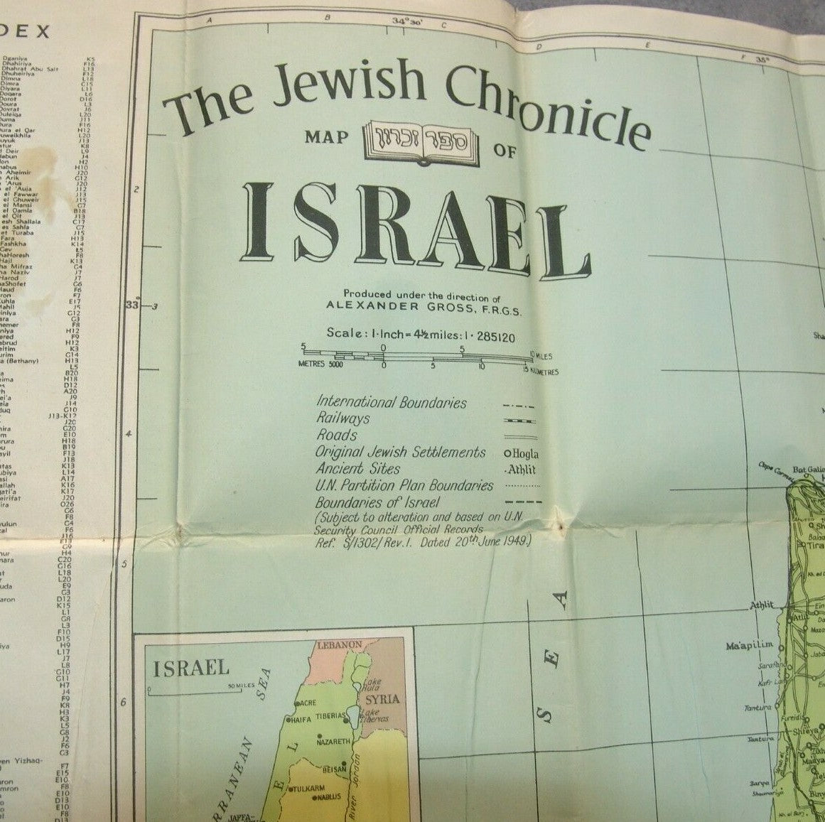 Judaica Jewish chronicle colorful booklet map of Israel Jerusalem Middle east