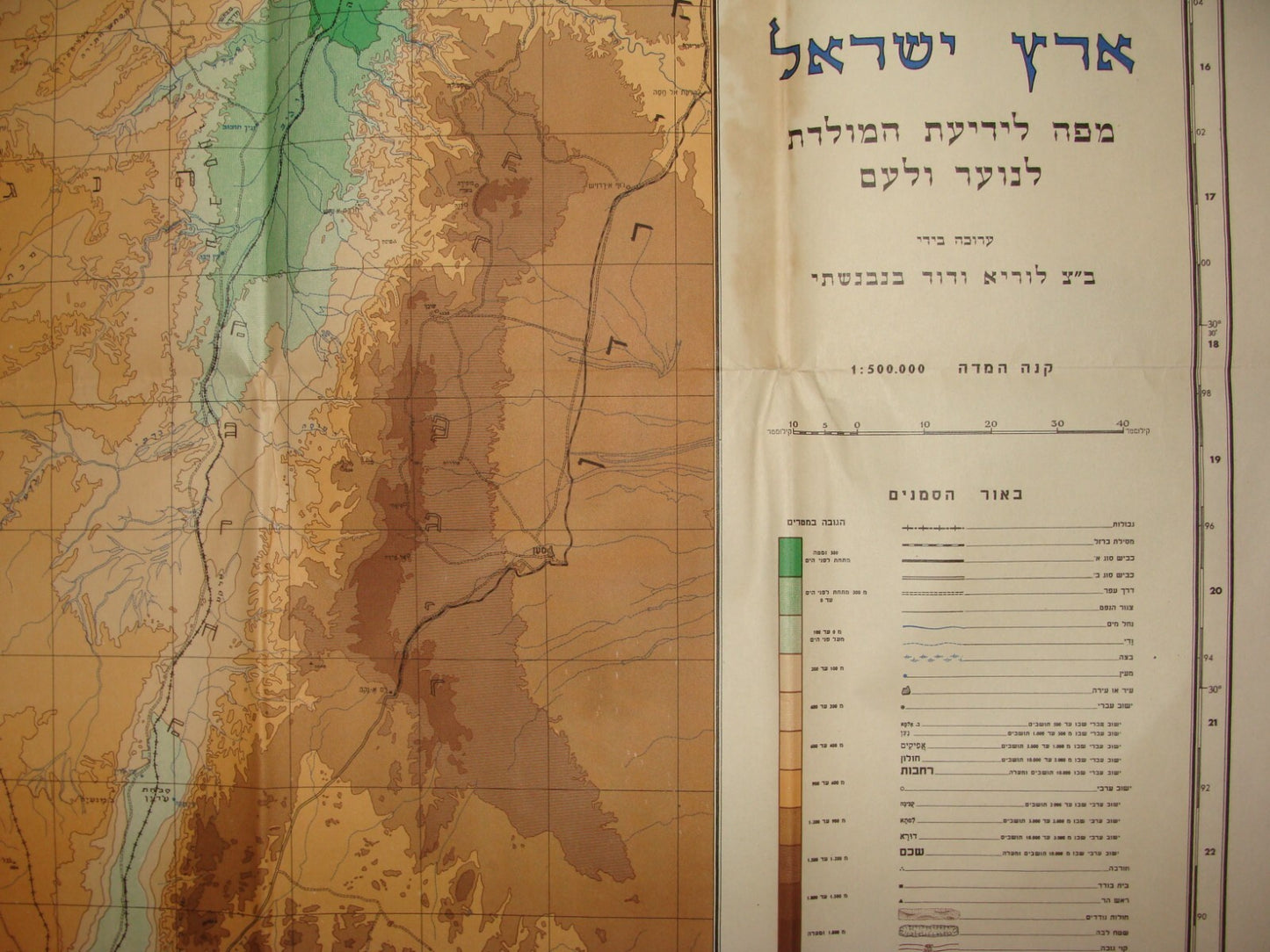 Jewish Judaica 1948 ISRAEL Map Hebrew Settlements Information Guide