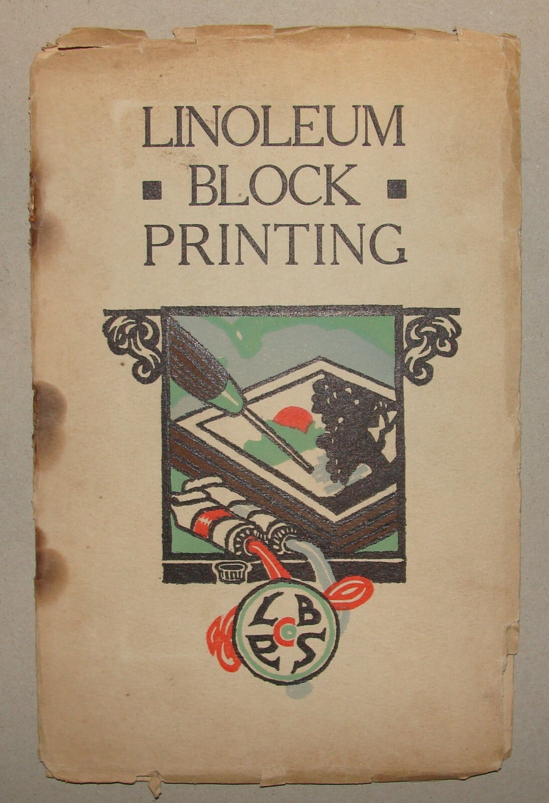 LINOLEUM BLOCK PRINTING Book American USA New Jersey Supply Company Art