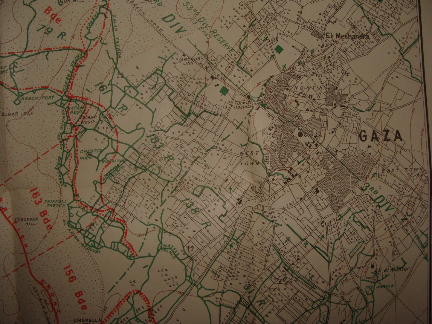 Palestine Israel Map Army Military WWI Turkish British Army Military GAZA