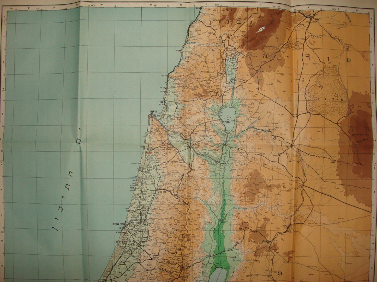 Jewish Judaica 1948 ISRAEL Map Hebrew Settlements Information Guide