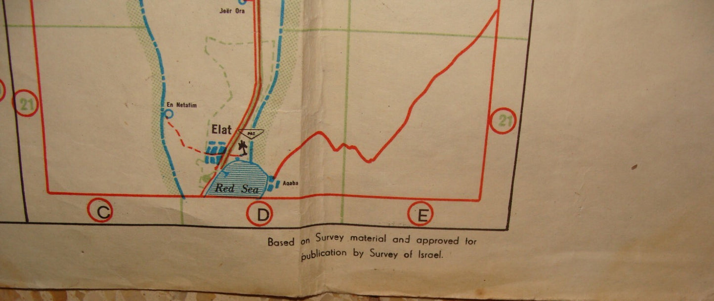 RARE 1963 ISRAEL Road Map By Friedlander Company Ads Pre Six Day War