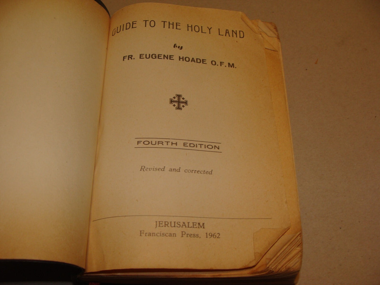 1961 Guide to the Holy Land Book Jerusalem Israel Map