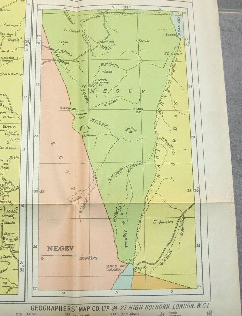 Judaica Jewish chronicle colorful booklet map of Israel Jerusalem Middle east