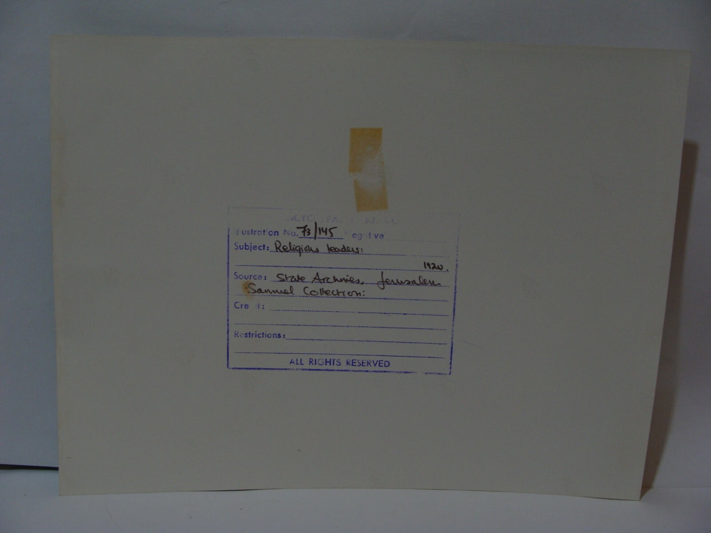 Photo Print Palestine Ad , Jerusalem Israel 1920s Christian Leaders Catholic