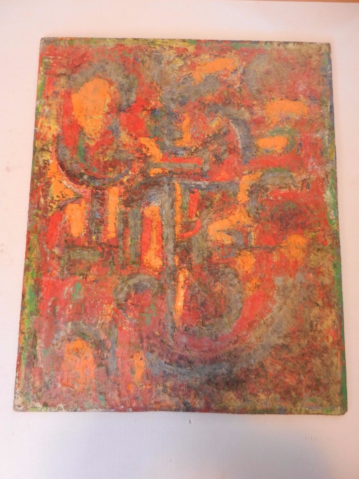 antique american art abstract oil painting singed m lima f el paso gallery #