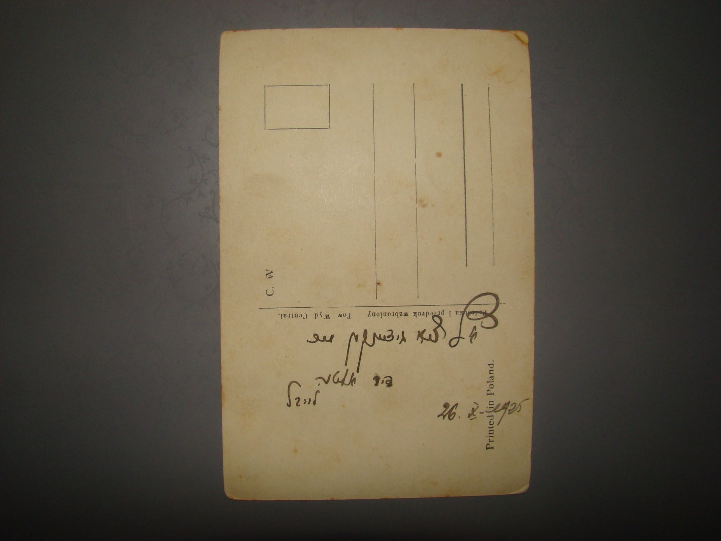 Photo Jewish Card judaica 1925 letter manuscript signed Poland Postcard DAVID