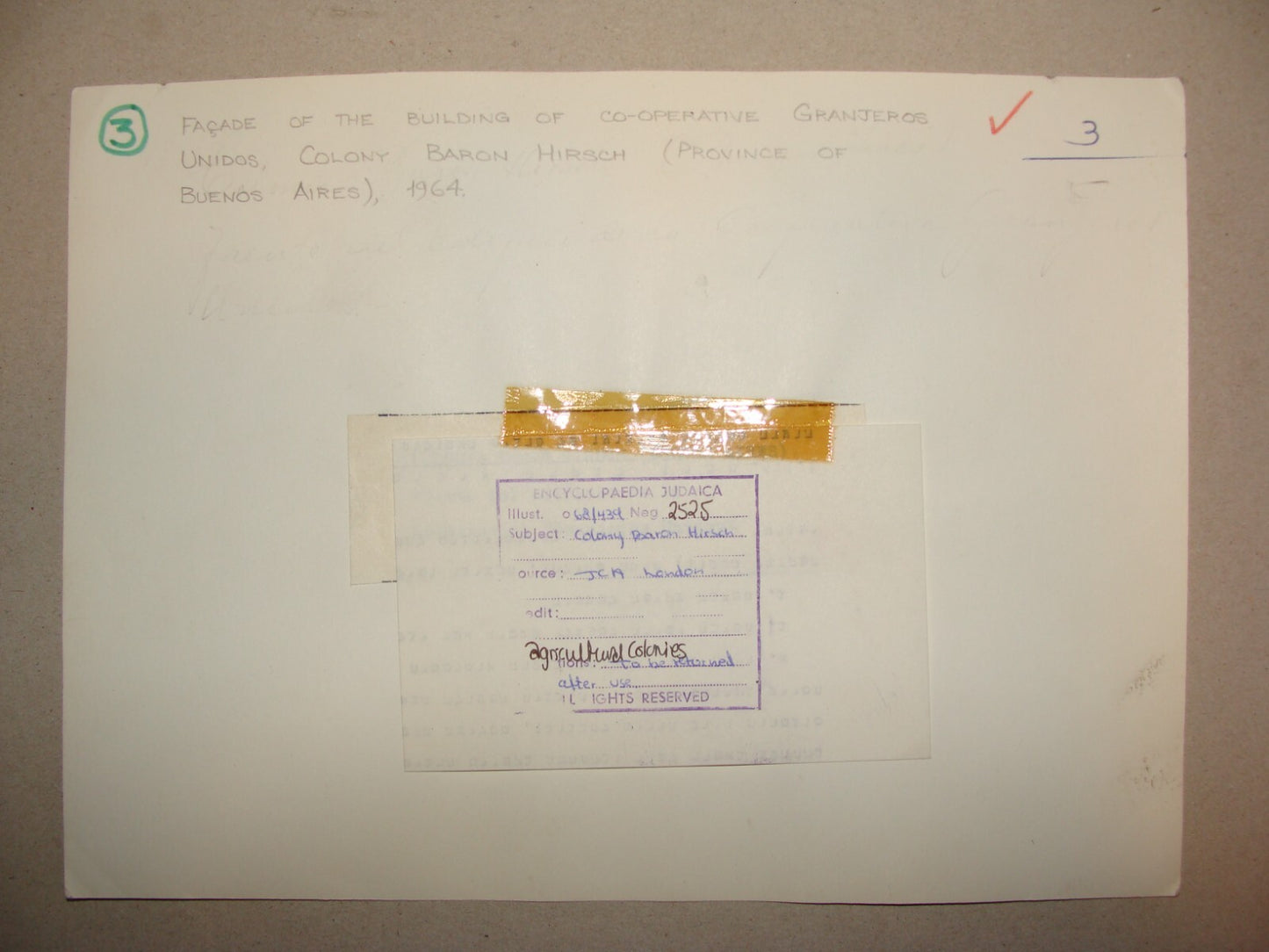 Photo Jewish 1964 Argentina Buenos Aires Colony Baron Hirsch Granjeros Unidos