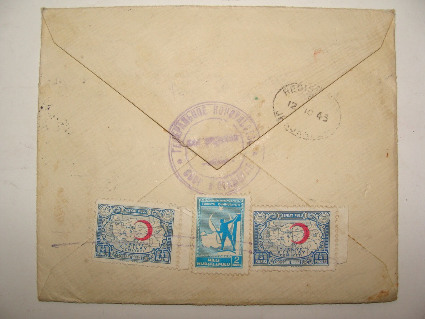 Stamp Palestine 1943 Cover Turkey Istanbul Russia Soviet CCCP