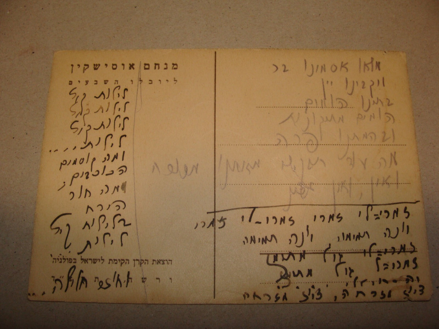 Photo Jewish Card 1933 National Fund USSISHKIN Postcard Poland Warsaw Zionist