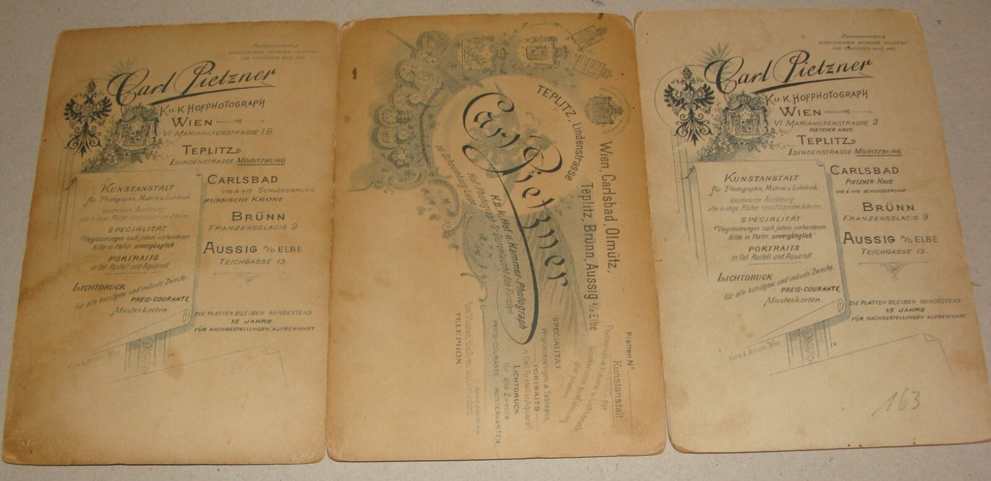 Germany Photo Jewish Judaica Antique Czech Austria CDV Cabinet Pietzner x3 Women