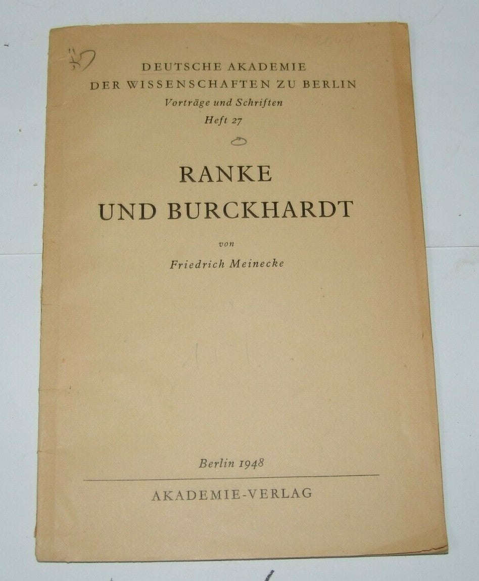 Germany Ranke und Burckhardt Historian History book by Meinecke Berlin 1948