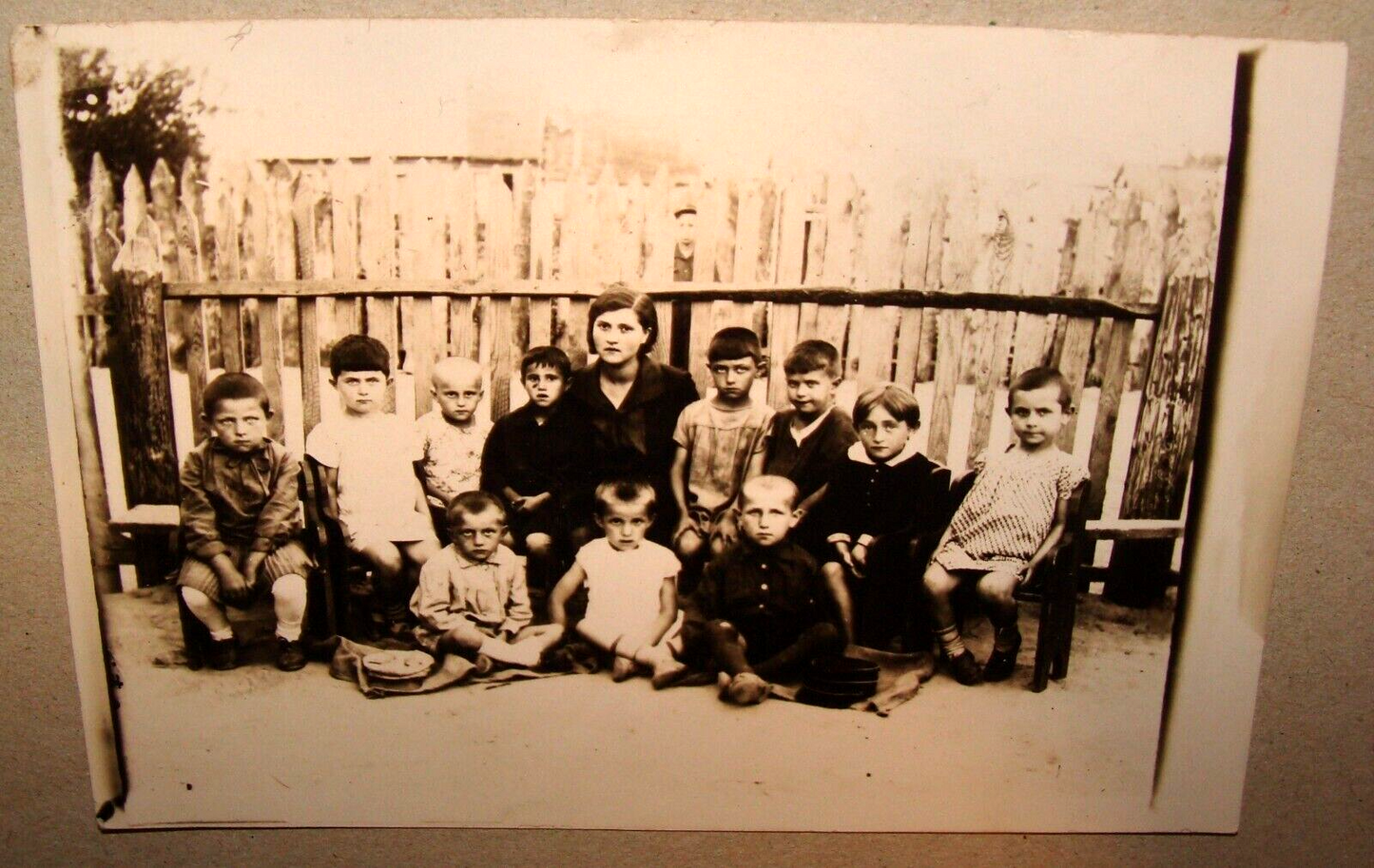 Photo Jewish Card Judaica 1930s-40s Poland Kids Children Postcard