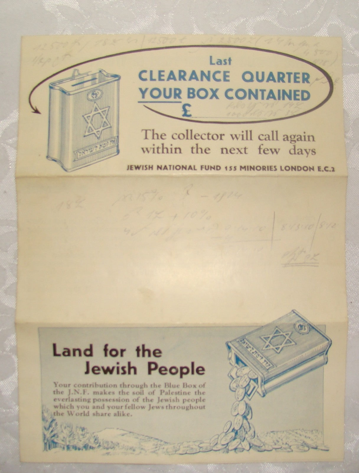 letter Palestine RARE judaica JNF KKL ad Jewish state fund zionist israel London