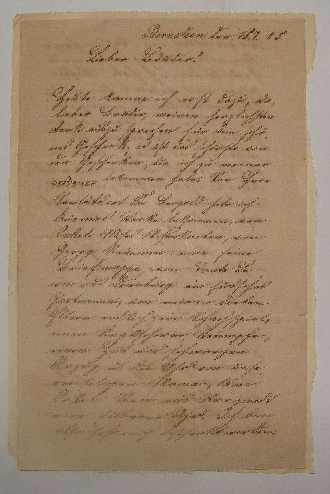 Germany Letter Jewish Antique 1885 German Judaica Bernstein Inn Signed Albert