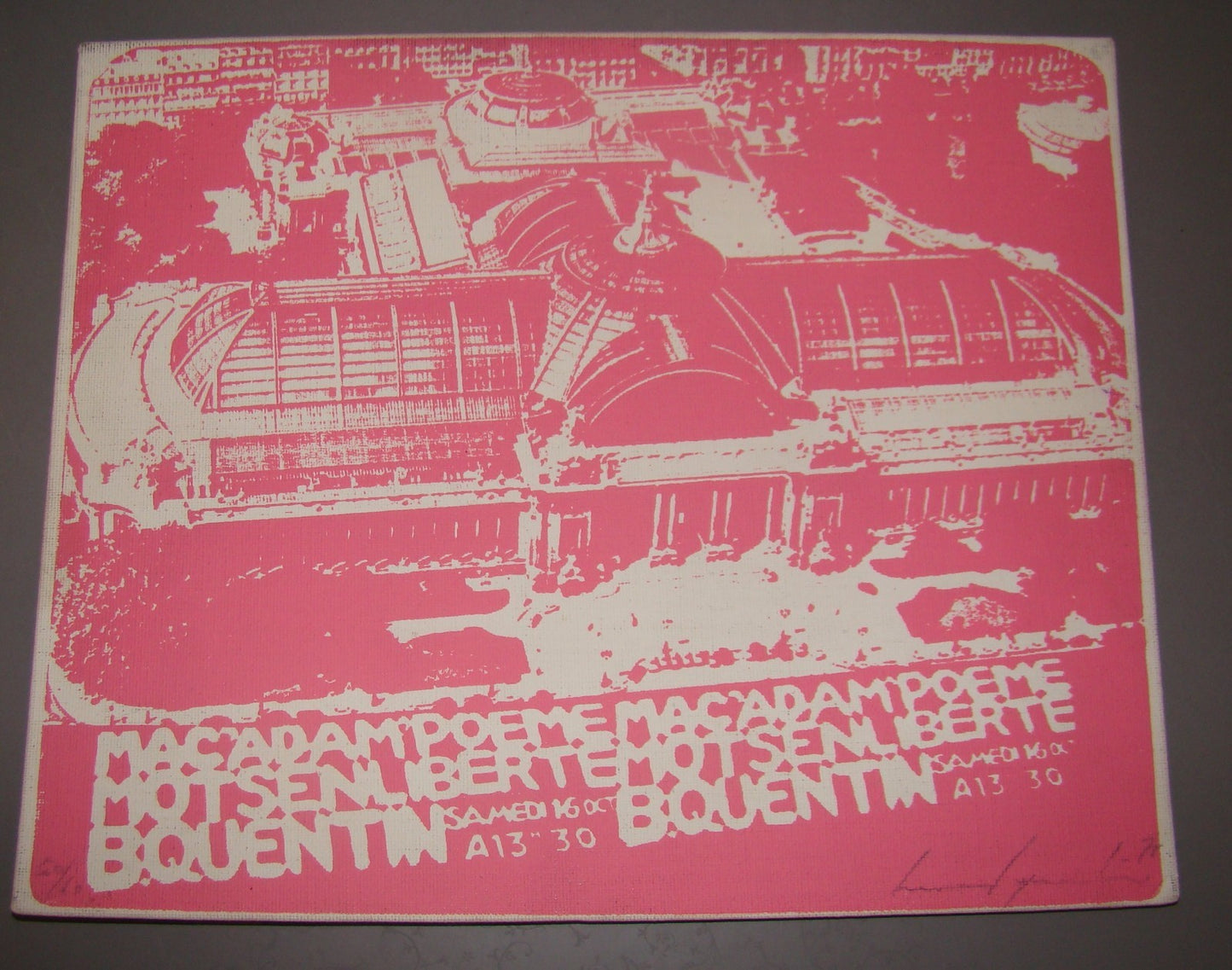 France Art Signed Andy Warhol Style Macadam Poeme Mot Sen Liberte lithograph