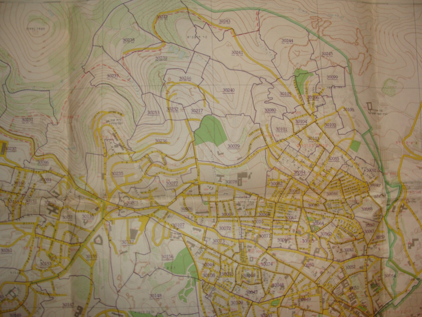 Jewish 1967 Pre Six Day War Israel Israeli JERUSALEM Map Green Line LARGE SIZE
