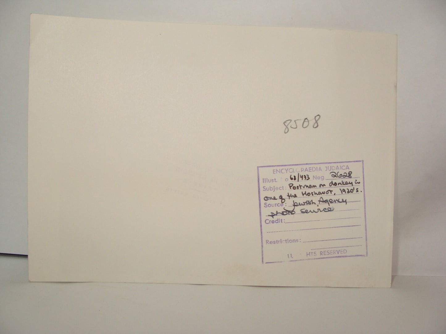 Photo Print, 1920s Palestine Israel Postman Postal Service British Mandate