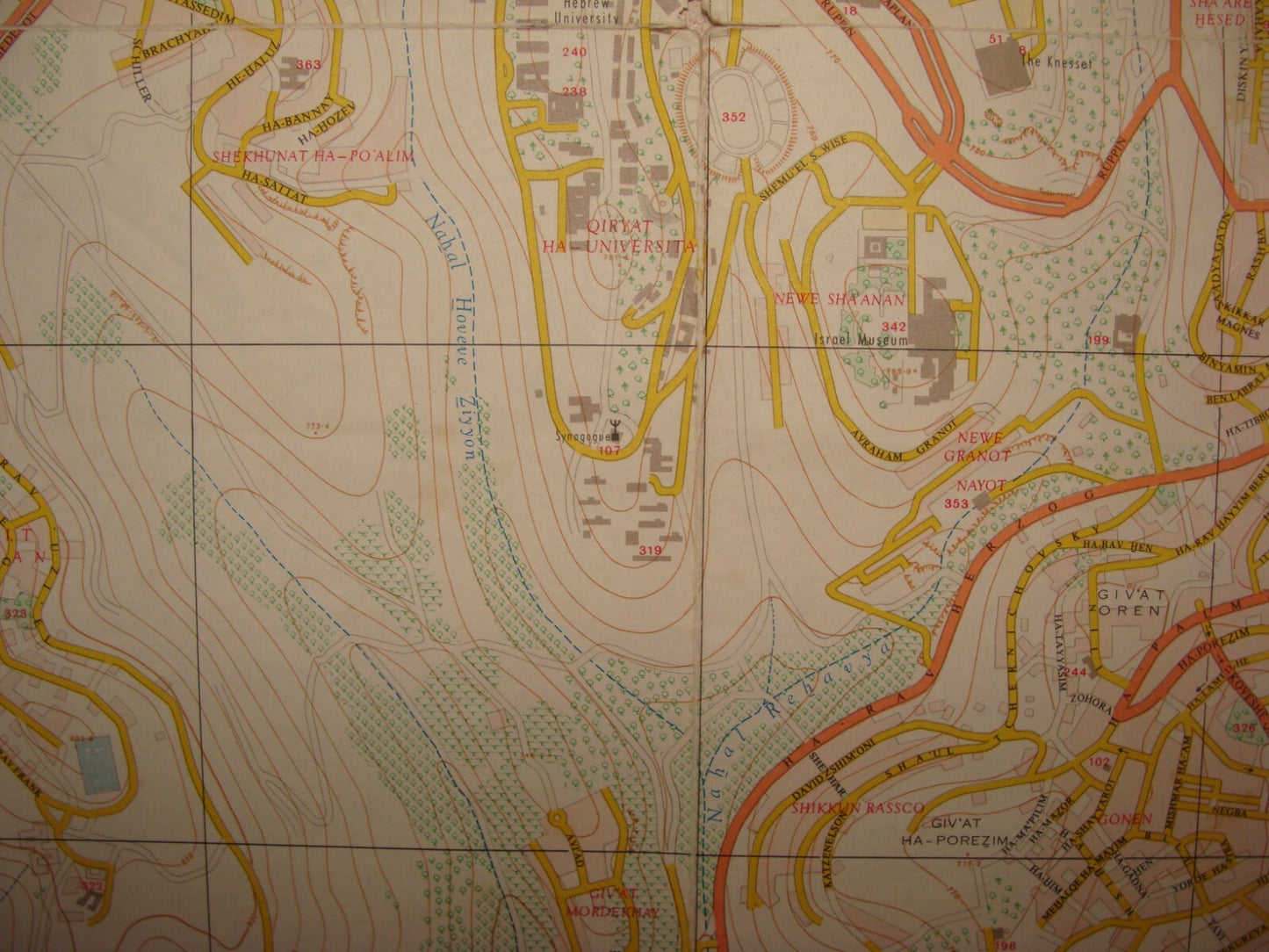 Jewish Israel Israeli JERUSALEM 1968 Post Six Day War Map LARGE 66x76 cm