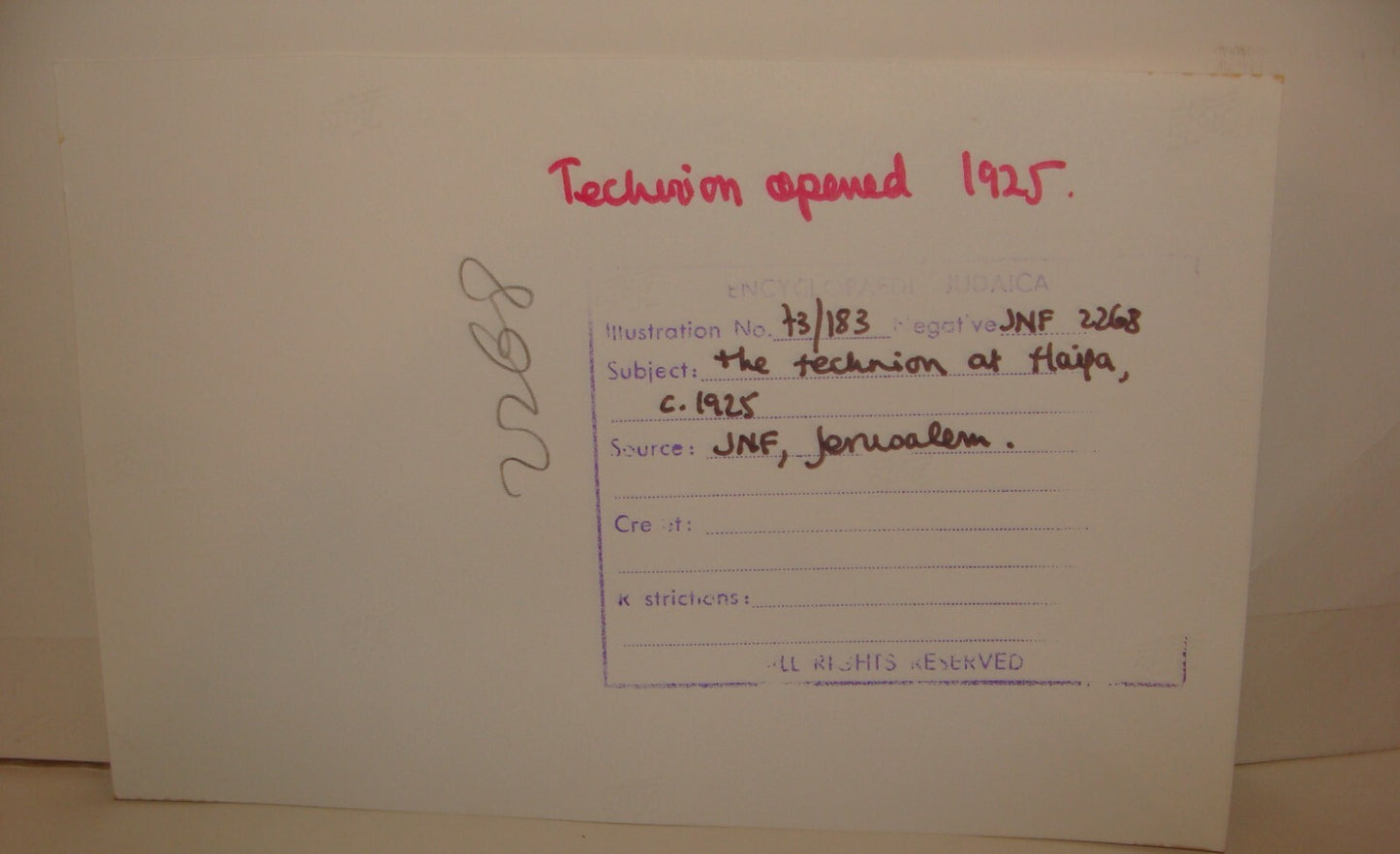 Photo Print, c. 1925 Jewish Judaica Palestine Israel Haifa Technion Opening