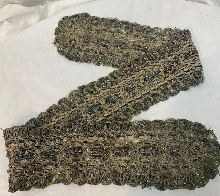 Ad Jewish Judaica Antique "Atara" Tallit Talis Cloth Fabric With Silver Handmade