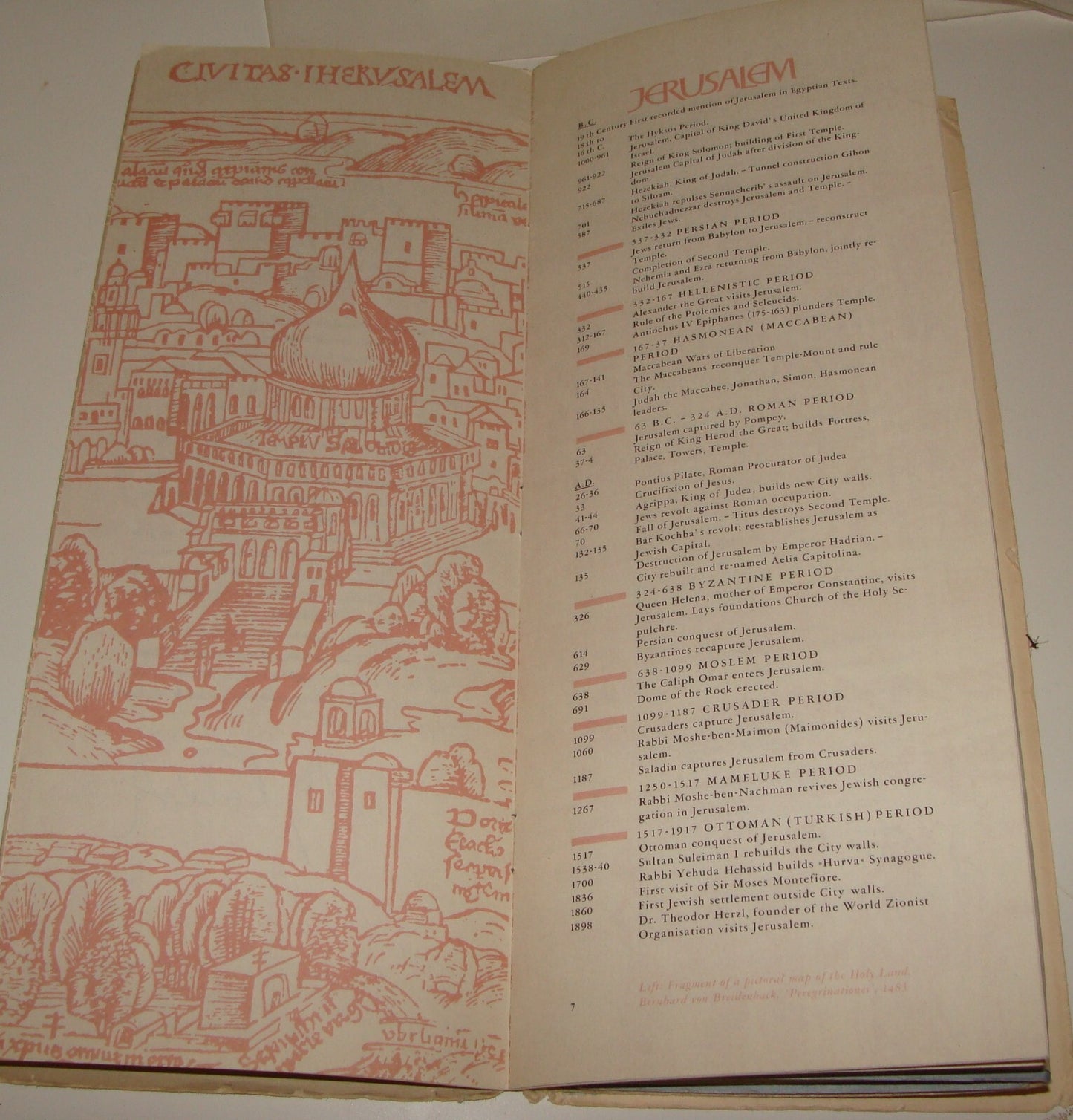 RARE Israel JERUSALEM Map 1969 Guide POST SIX DAY WAR Wim Van Leer BOLLMANN