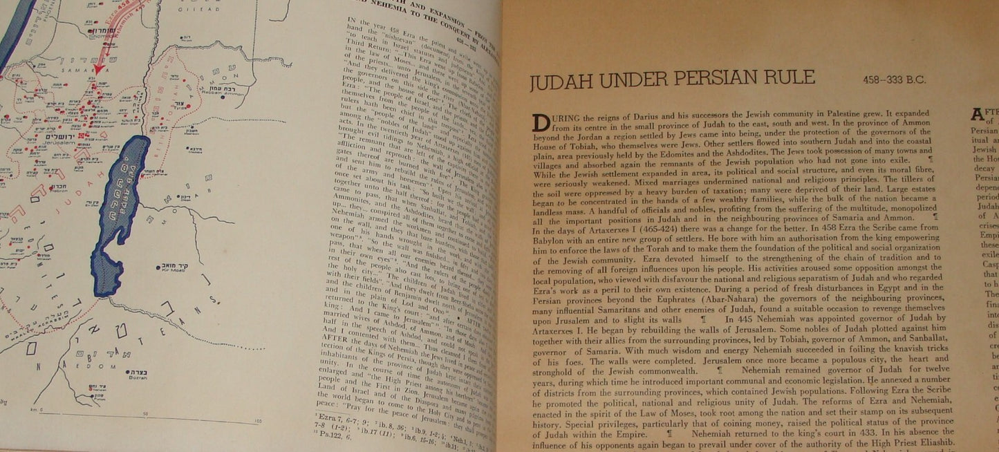 Map Palestine Jewish Judaica 1941 Historical Atlas of Biblical Times Album Bible