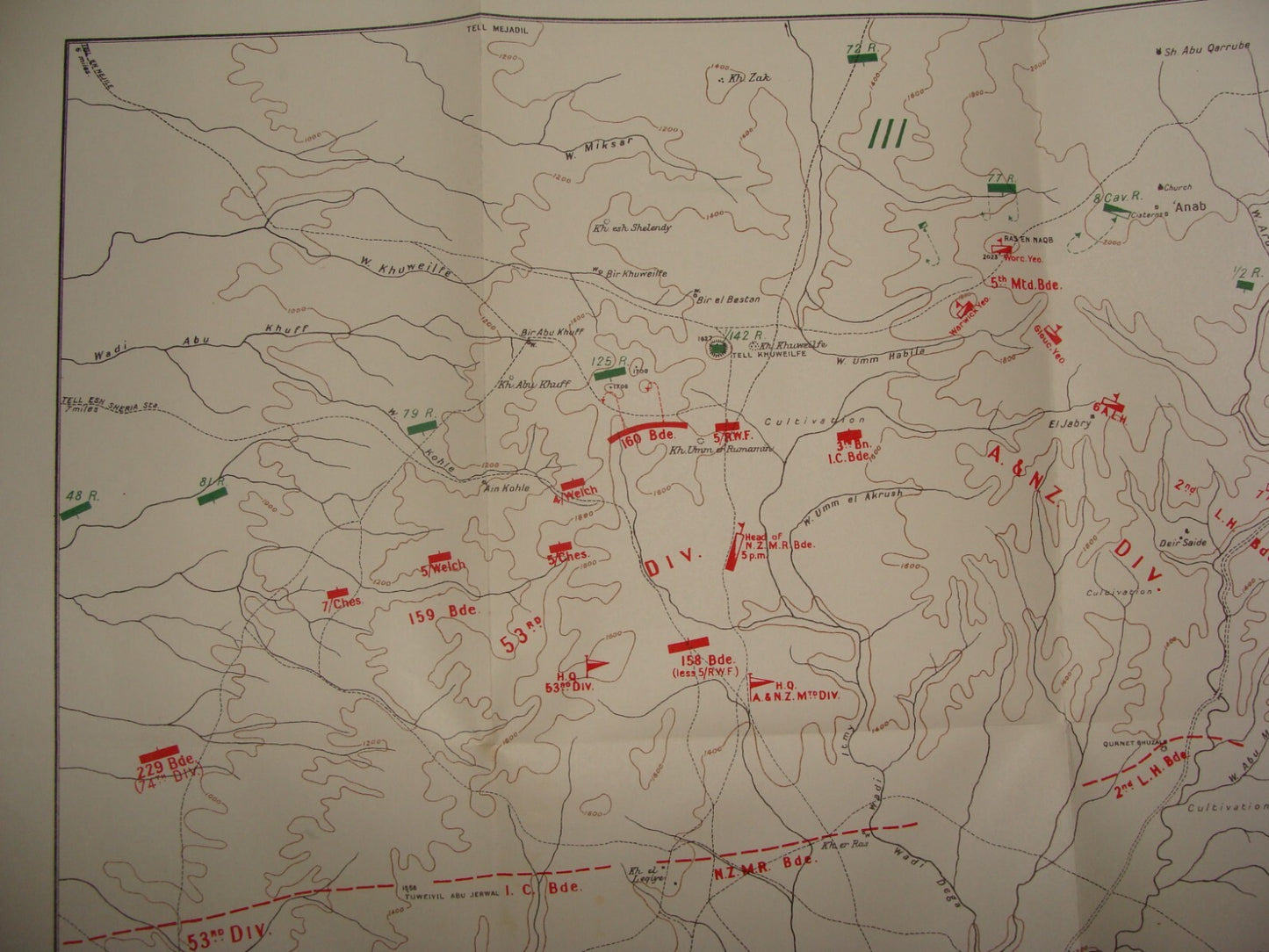 Palestine Israel Map Army Military WWI Turkish British Army Military GAZA