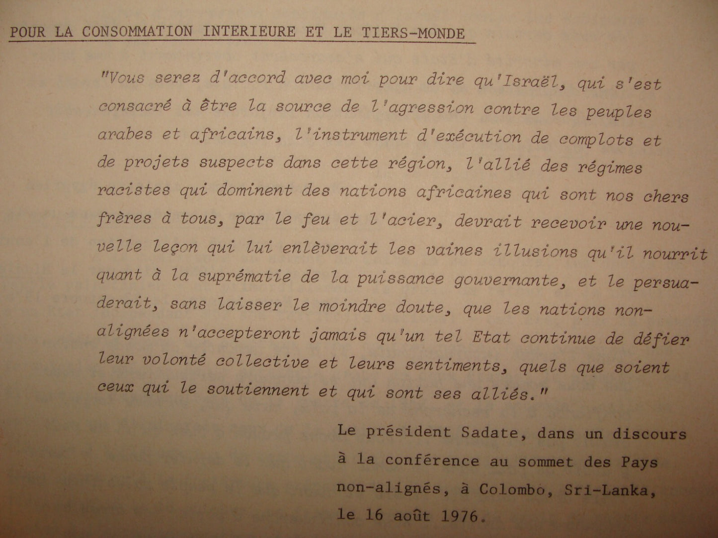Paper Jewish Judaica 1974-8 Israel Israeli Foreign Affairs Egypt SADAT Peace