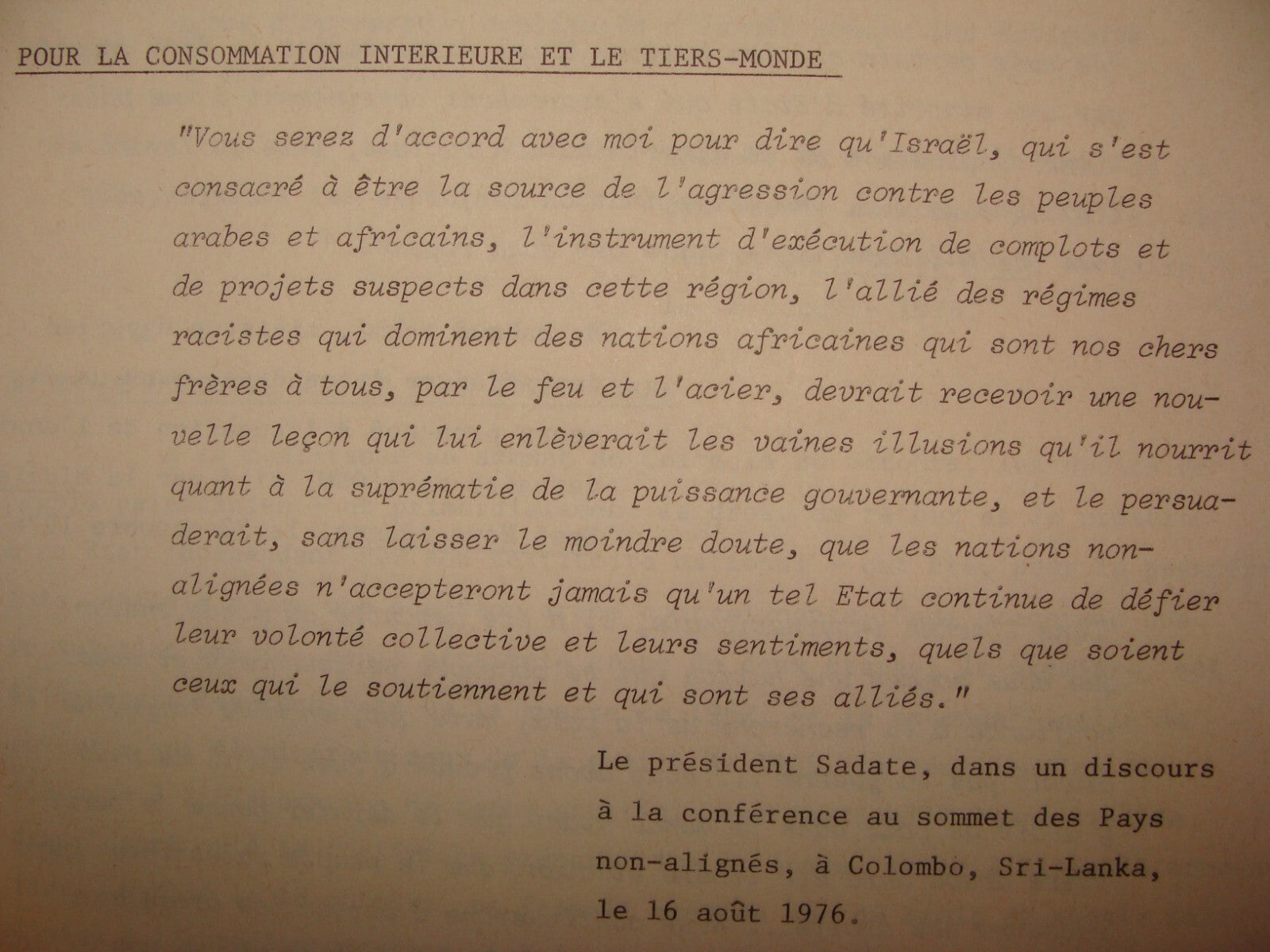 Paper Jewish Judaica 1974-8 Israel Israeli Foreign Affairs Egypt SADAT Peace