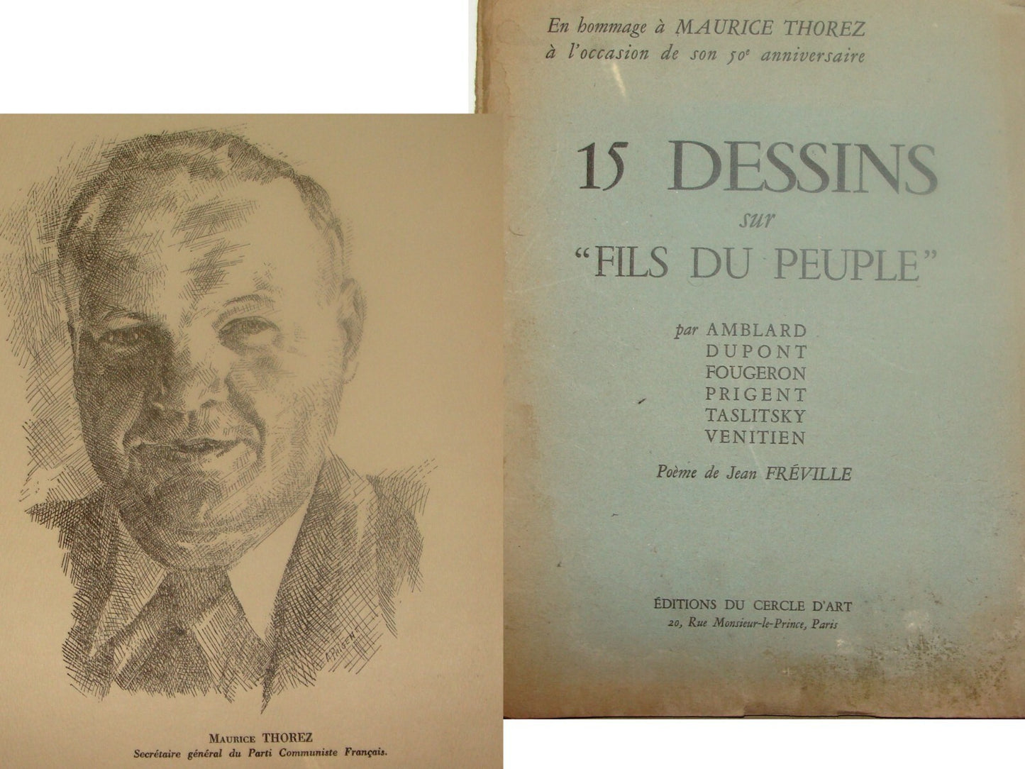 15 dessins sur Fils du Peuple MAURICE THOREZ Art France French Plates Drawing