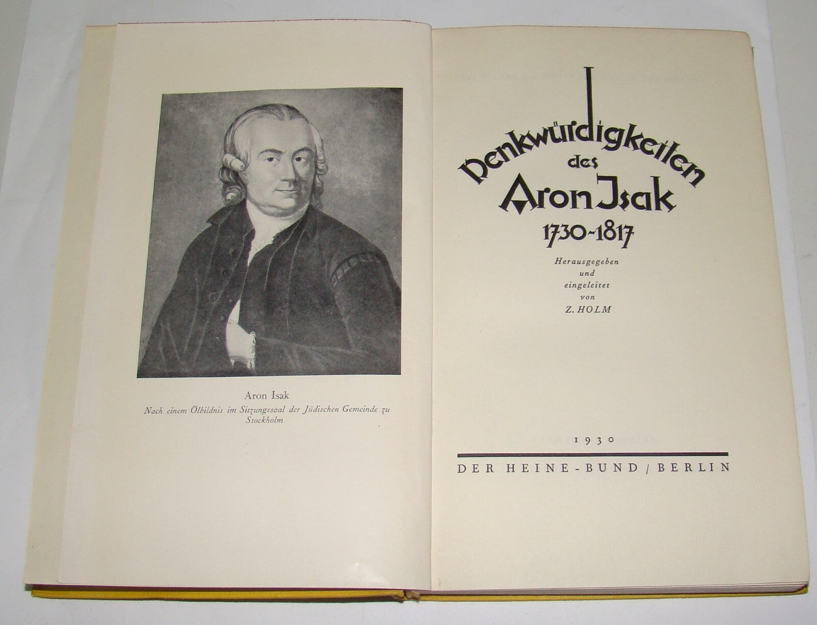 Germany Book Jewish Denkwurdigkeiten des Aron Isak 1930 German Berlin Memories
