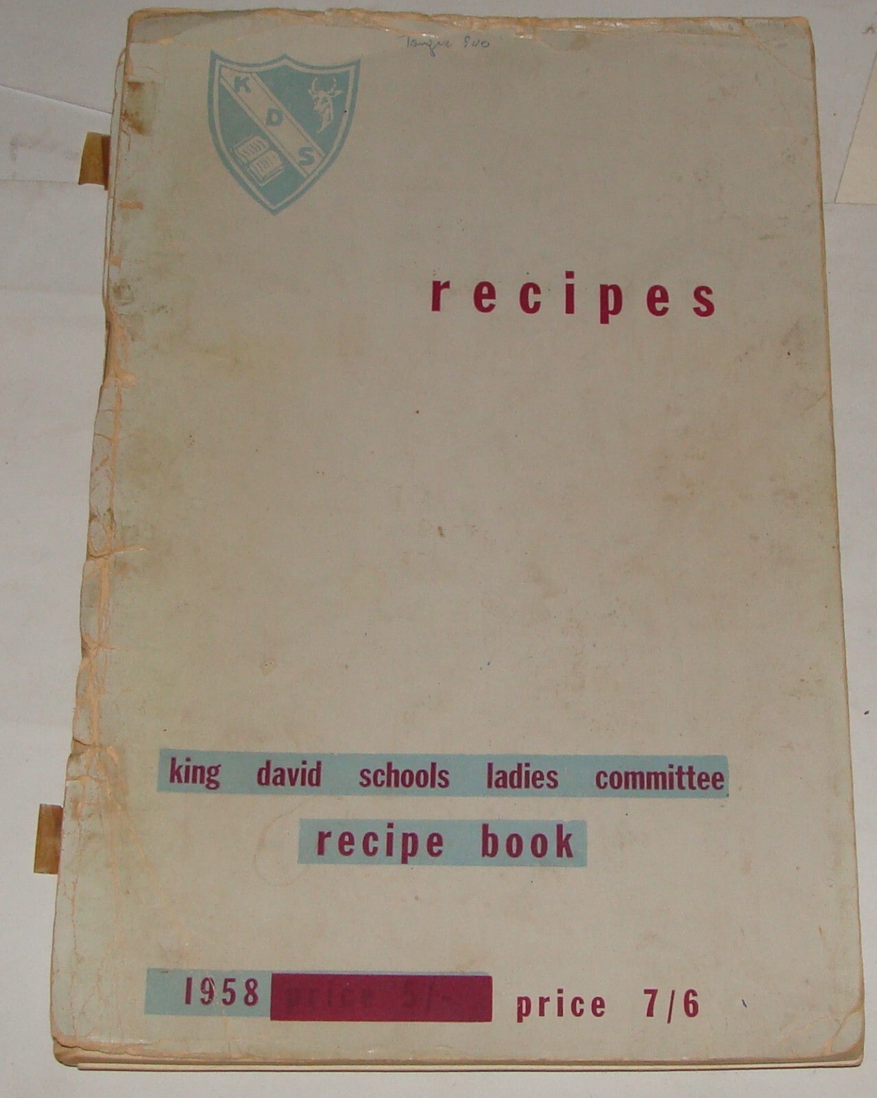 Book Jewish Judaica 1958 South Africa RECIPES King David Schools Ladies