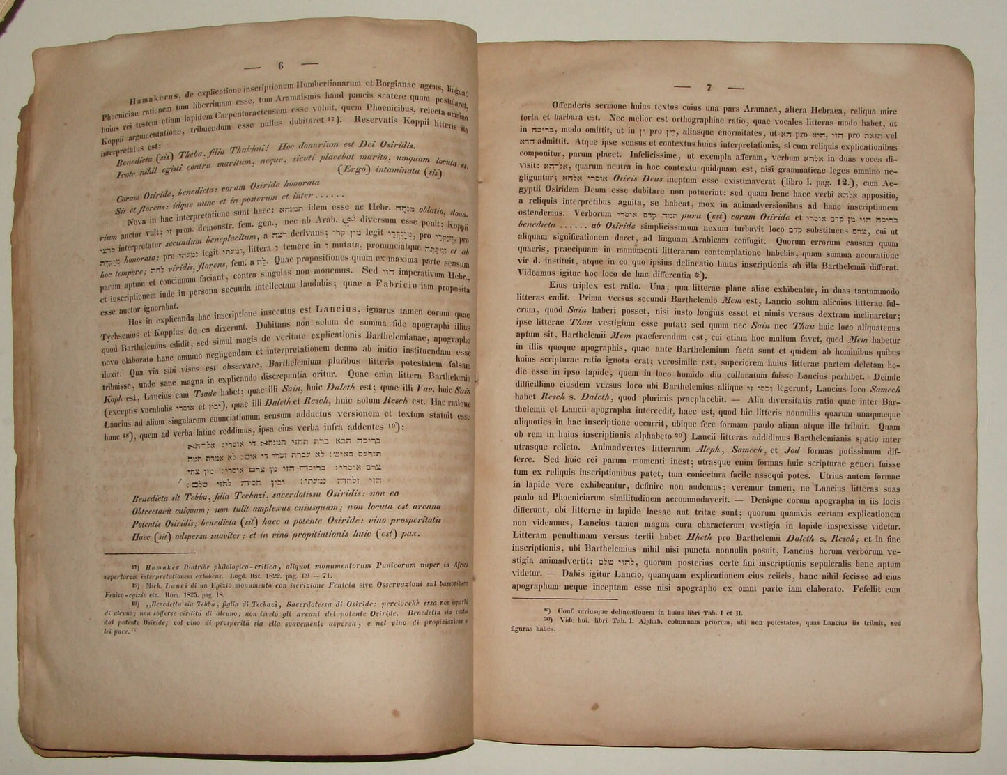 Germany 1833 E. Beer German Papyri Inscriptions Egypt Jewish Hebrew Paleography