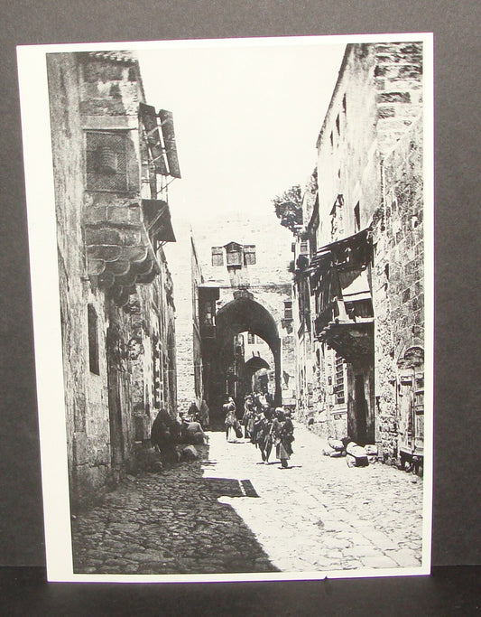 Photo Print Palestine Ad HQ CECIL SHADBOLT 1888 Jerusalem David St Walks in