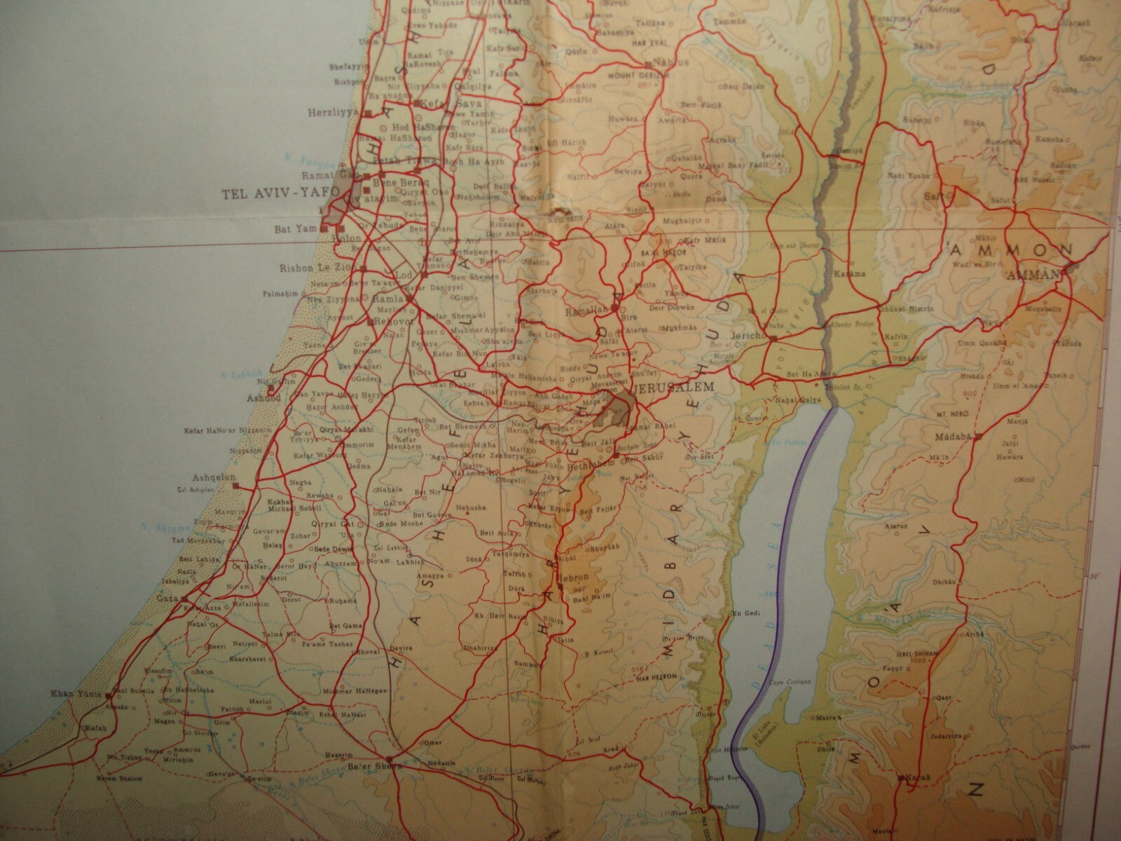 Map Jewish 1967 Six Day War Cease Fire Lines ISRAEL + SINAI Egypt LARGE 56x92 cm