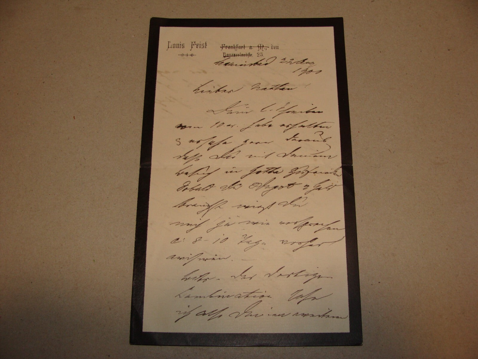 Germany Letter Jewish Judaica Antique 1900s German   LOUIS FEIST