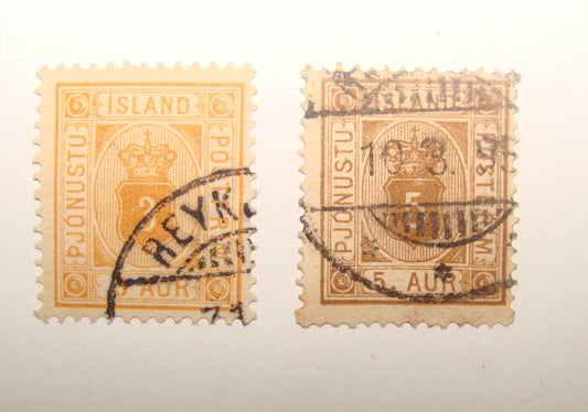 Iceland 1902 Island Stamp x2