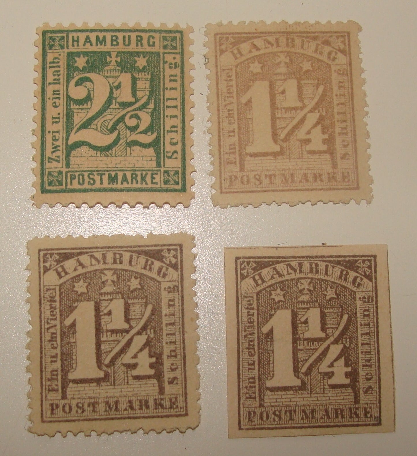 Germany   HAMBURG Schilling Stamp Lot x4