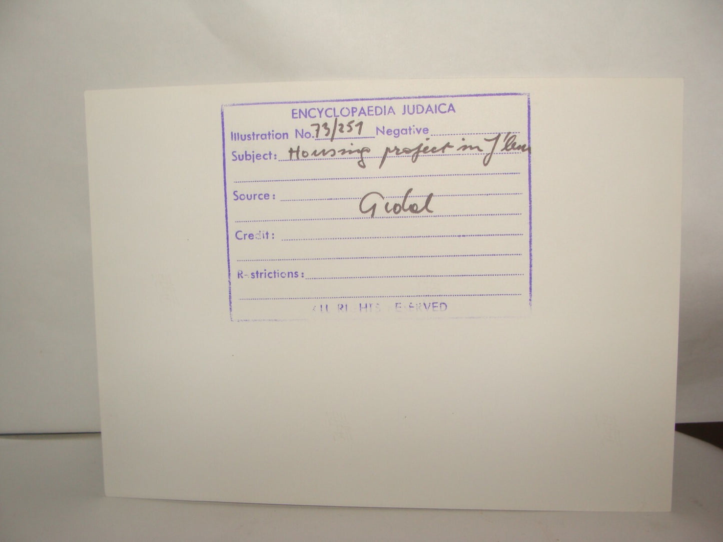 Photo Jewish Judaica Israel Israeli Housing Project In Jerusalem