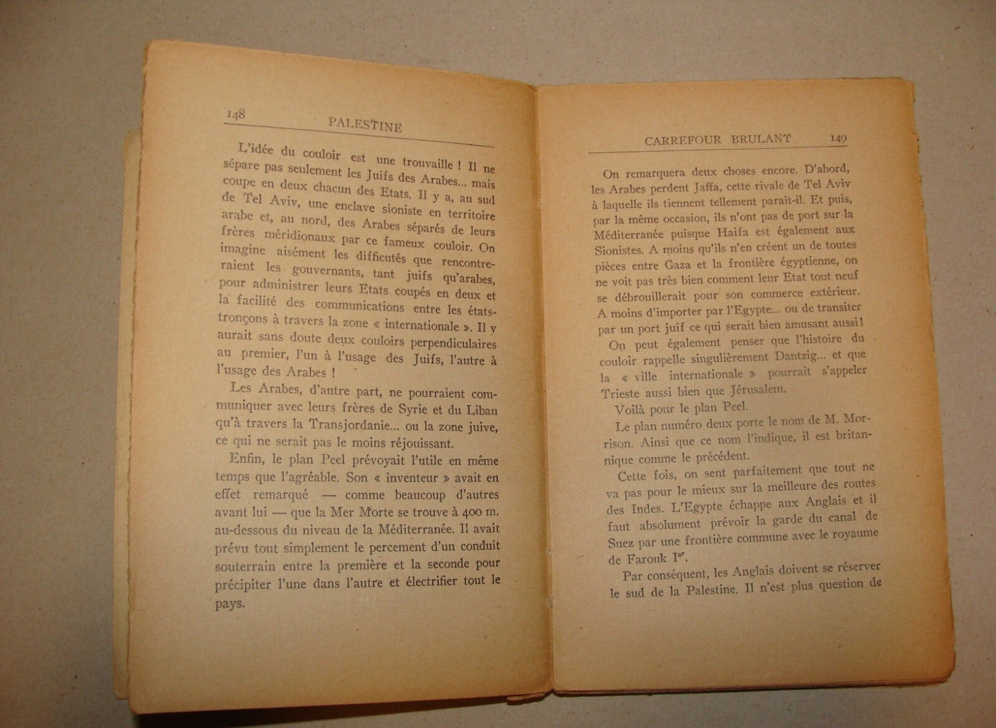 1947 PALESTINE CARREFOUR BRULANT Book French Israel Map Marcel Picard