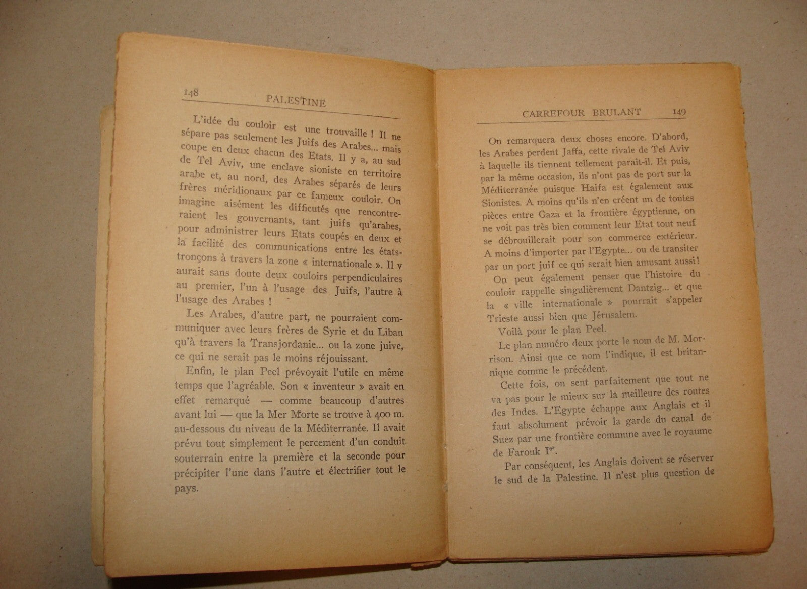1947 PALESTINE CARREFOUR BRULANT Book French Israel Map Marcel Picard