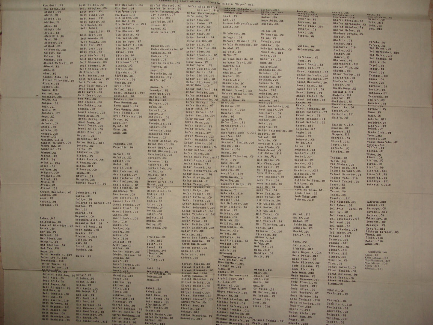 Ad Israel 1960 Road Map PAZ Gas Oil Fuel Company