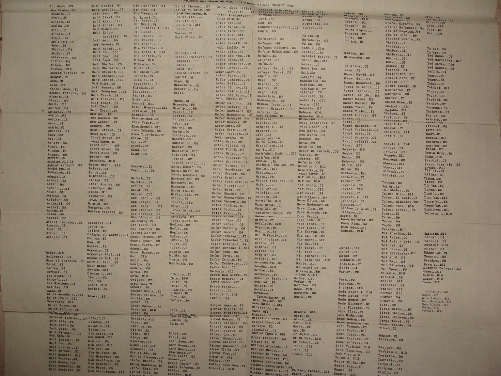 Ad Israel 1960 Road Map PAZ Gas Oil Fuel Company