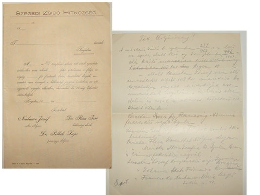 Letter Jewish Judaica Antique 1800s Hungary Szeged Jews Religious Community