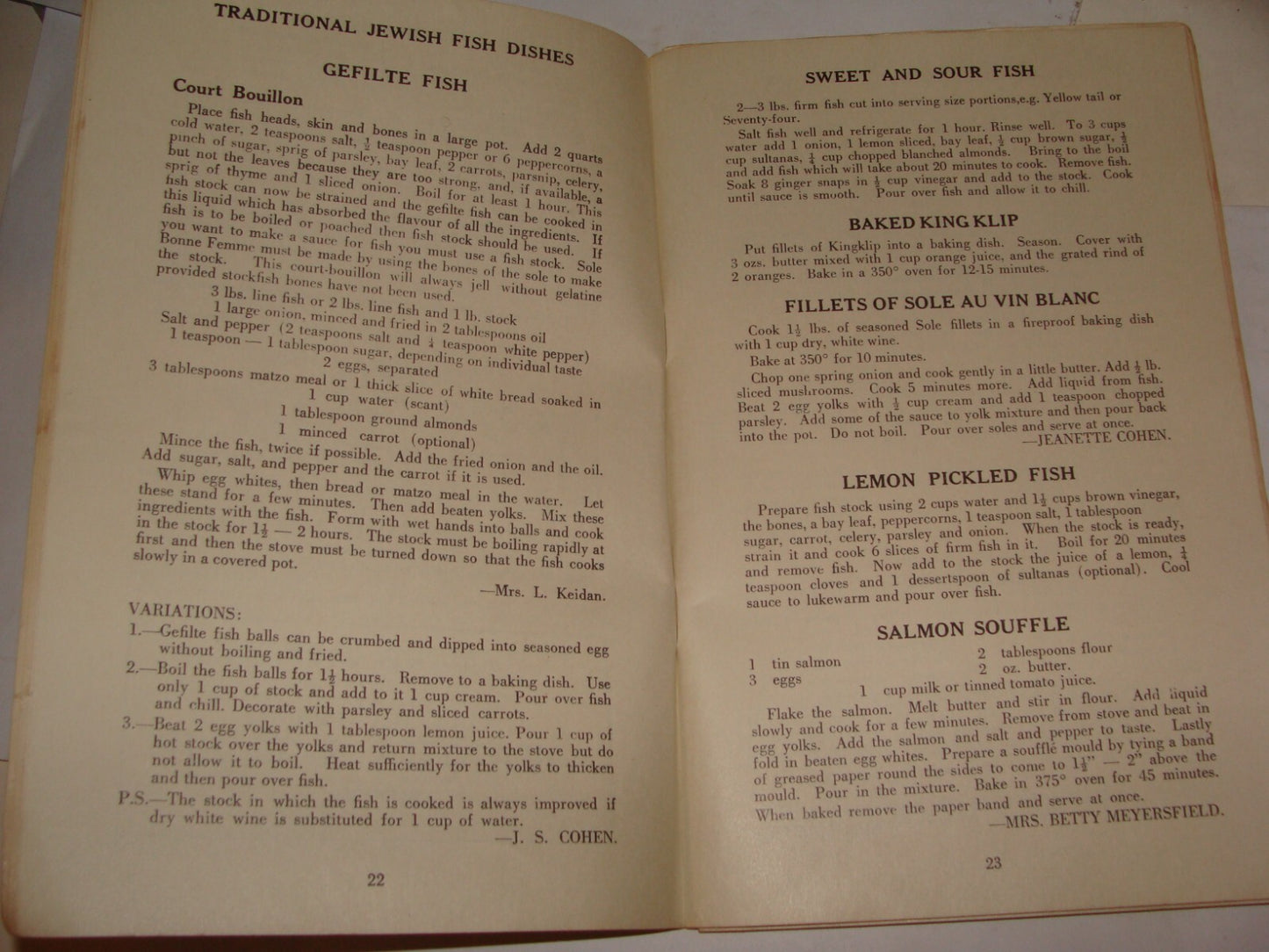 Book Jewish Judaica 1958 South Africa RECIPES King David Schools Ladies